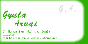 gyula arvai business card